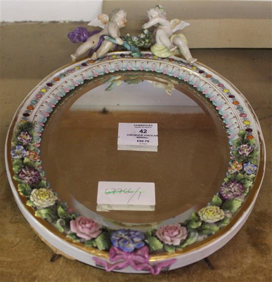 Continental porcelain mirror